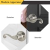 image:imageProbrico Wave Style HallCloset Door Levers Satin Nickel Passage Door Levers NonLocking Interior Handles Contractor Pack 5 Pack