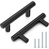 image:imageProbrico 12 Pack Modern Cabinet Hardware Black Bathroom Cupboard Pull Kitchen Cabinet T Bar Handle Dresser Knobs Set  334 inch CenterBlack