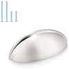 image:imageProbrico 15 Satin Nickel Kitchen Cabinet Pulls  3 Inch Hole Center Bin Cup Drawer Handles Half Moon Cup Kitchen Cabinet Hardware for Bathroom Dresser Closet Furniture Door