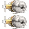 image:imageProbrico 2 Pack Keyed Alike Locks Entry Door Knobs Entrance Lock Sets in Brushed Nickel Combo Pack Exterior Interior Keyed Knobs