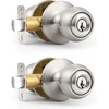image:imageProbrico 2 Pack Keyed Alike Locks for Exterior and Interior Doors Brushed Nickel Stainless Steel Entrance Door Knobs Round Ball Keyed Entry Door Knobs with Same Keys for Bedroom Bathroom2 Pack