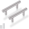 image:imageProbrico 20 Pack  Brushed Nickel Kitchen Cabinet Pulls 3 Hole Centers Solid Stainless Steel Modern Euro T Bar Handles Bedroom Dresser Drawer Cabinet Cupboard Pull Knobs 5 Overall LengthBrushed Nickel