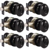 image:imageProbrico 6 Pack Oval Egg Privacy Door Knobs Fit for Bedroom amp Bathroom Modern Egg Shaped Interior Door Knob Handle Keyless Flat Black Finish Door Lock Stainless Steel