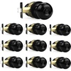 image:imageProbrico Black Door Knobs Flat Ball Interior BathBed Doorknobs Keyless Door Handles Locks for Bedroom Bathroom Privacy Function 10 PackBlack