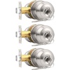 image:imageProbrico Brushed Nickel One Keyway Entrance Door Knobs Keyed Alike Door Locks Locksets for BedBath3 PackBrushed Nickel