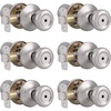 image:imageProbrico Brushed Nickel Privacy Door Knobs Interior Tulip Shape Door Handles Locks for Bedroom Bathroom Keyless Door Locksets 6 Pack