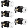 image:imageProbrico Clear Glass Crystal Door Knobs with Lock Heavy Duty Real Glass Privacy Door Handles Keyless Hardware for Interior BedBath with Black Round Rosette 5 Pack