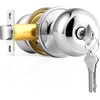 image:imageProbrico Colonial Keyed Entry Door Knob Oil Rubbed Bronze Entrance Door Lock Single Cylinder Keyed Door Lock for Interior ExteriorPolished Chrome