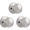 image:imageProbrico Dummy Door KnobsStain Nickel Finish Single Side Flat Ball Style NonTurning Closet French Door Handles 6 Pack3 Pack