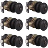 image:imageProbrico Egg Style Bedroom and Bathroom Privacy Door Knobs Oval Oil Rubbed Bronze Keyless Door Lock6 Pack