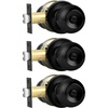 image:imageProbrico Flat Black Privacy Door Knobs Keyless Interior Knobs for Bedroom Bathroom Round Ball BathBed Door Knobs4 PackBlack