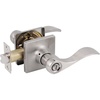 image:imageProbrico Flat Wave Reversible Privacy Door Lever Lockset with Square Rosette Bed and Bath Door Lock in Satin Nickel Keyless Hardware for Right amp Left Handed Doors 1 Pack
