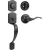 image:imageProbrico Front Door Lock Set Satin Nickel Door Handle Set Entry Door Locksets with Deadbolt Single Cylinder Front Door Handle and Deadbolt Set 1 SetBlack