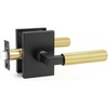 image:imageProbrico Gold Door Handle Knurled Lever Heavy Duty Interior Door Handles for Bedroom Bathroom Reversible Left amp Right Handed Gold Privacy Door HandleMatte BlackGold