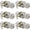 image:imageProbrico Hall amp Closet Passage Door KnobsBrushed Nickel Tulip Style Stainless Steel Keyless Door HandlesNonLocking Knob Set6 Pack