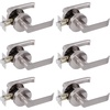 image:imageProbrico Heavy Duty Passage Door Levers Satin Nickel Door Locksets for LeftRight Handing Hall and Closet Handles 6 Pack