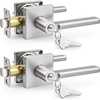 image:imageProbrico Interior Passage Door Handles 10 Pack Brushed Nickel NonLocking Square Levers for Closet Hallway Reversible Heavy Duty HardwareBrushed Nickel