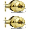 image:imageProbrico Keyed Alike Entry Door Knobs Black Keyed Entry Locksets Round Interior Door Knobs with Lock and Keys3 PackPolished Brass