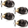 image:imageProbrico Keyed Alike Entry Door Knobs Entry Door Locks Interior Exterior Locksets for Bedroom Bathroom Oil Rubbed Bronze 4 PackOil Rubbed Bronze