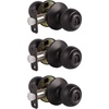 image:imageProbrico Keyed Alike Exterior Door Knobs with Lock Coastal Oil Rubbed Bronze Entry Door Knobs with Same Keys Interior Entrance Round Ball Shape Door Locksets 3Pack