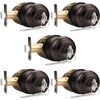 image:imageProbrico Keyed Entry Door Knob with Lock and Same Key Keyed Alike Door Locksets Exterior Interior Door Knobs Oil Rubbed Bronze 5 PackOil Rubbed Bronze
