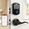 image:imageProbrico Keypad Door Lock with Handle Keyless Entry Door Lock Smart Locks for Front Door Fingerprint Deadbolt with Handle Black Smart Deadbolt Entry Door Handle SetBlack