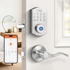 image:imageProbrico Keypad Door Lock with Handle Keyless Entry Door Lock Smart Locks for Front Door Fingerprint Deadbolt with Handle Black Smart Deadbolt Entry Door Handle SetSatin Nickel