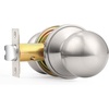 image:imageProbrico Matte Balck Ball Passage Door Knobs HallCloset Door Handles Keyless NonLocking Interior Door Knobs 6 PackBrushed Nickel