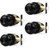 image:imageProbrico Matte Black Privacy Door Knobs BedBath Keyless Door Locks Interior Flat Ball Door Knobs Locksets with Thumb Turn 4 Pack
