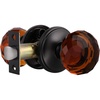 image:imageProbrico Passage Door Knob Interior for HallwayCloset 1 Pack Dark Brown Crystal Door Knobs Keyless NonLocking Glass Door Knobs with Black Rosette