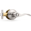 image:imageProbrico Polished Chrome Door Handles Privacy Door Lever Interior Chrome Door Lever for Bedroom Bathroom Keyless Interior Door Handle with Lock Wave Style 6 PackSatin Nickel