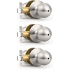 image:imageProbrico Privacy Door Knobs Interior with Lock Round Ball Shape Brushed Stainless Door Handles Bedroom Bathroom Keyless Door Locksets 6 PackBrushed Nickel