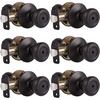 image:imageProbrico Privacy Door Knobs for Bedroom BathroomInterior Door Locks in Oil Rubbed Bronze FinishTulip Shape Keyless Door Lockset6 Pack