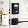 image:imageProbrico Smart Door Lock for Front Door Keypad Lock with Handle Lever Fingerprint Deadbolt Door Lock with Code Keyless Deadbolt Lock with Handle Black Smart Deadbolt Lock APP Passcode Auto Lock