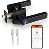 image:imageProbrico Smart Lock Keyless Entry Door Lock with Handle Satin Nickel Smart Locks for Front Door Fingerprint Door Handle for Bedroom Bathroom Electronic Biometric Digital WiFi APP ControlBlack