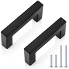 image:imageProbrico Stainless Steel Kitchen Cabinet Square Handles Brushed Nickel 5 in Holes Centers 55 in Total Length 10 PackBlack