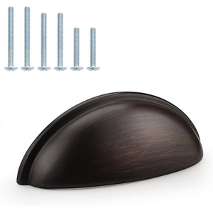 image:imageProbrico 10 Pack Cabinet Pulls Modern Oil Rubbed Bronze Bin Cup Cabinet Handles 3 Inch76mm Hole Center Cabinet Cup Pulls Kitchen Cabinet Hardware Shell Style Drawer Handle Knobs