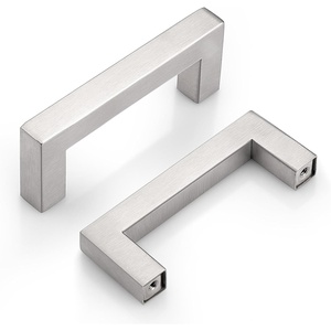 image:imageProbrico 10 Pack Square Bar Cabinet Pulls 712 inch 192mm Hole Center Matte Black Drawer Pulls Modern Handles for Kitchen Cabinets Stainless Steel Cupboard Closet HardwareBrushed Nickel