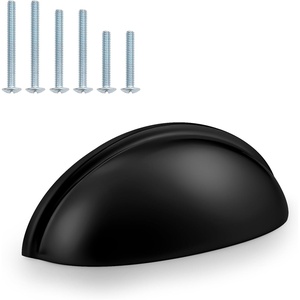 image:imageProbrico 15 Pack Black Cabinet Pulls  3 Drawer Pulls 3 inch 76mm Hole Centers Bin Cup Handles