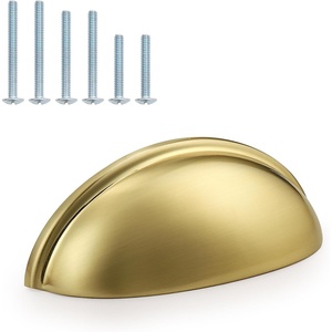 image:imageProbrico 6 Pack Gold Drawer Pulls 3 Inch Hole Center Modern Style Zinc Alloy Easy to Install Kitchen Cabinet HardwareChampagne Bronze