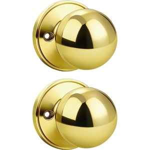 image:imageProbrico Ball Dummy Door Knob Stainless Steel Inactive Door Knobs Brushed Nickel 2 PackPolished Brass