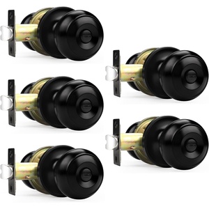image:imageProbrico Black Door Knobs Interior Passage Door Knobs for Hallway Closet Matte Black Keyless Indoor Door Knob 6 Pack
