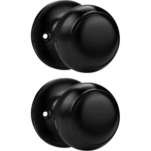 image:imageProbrico Black Half Dummy Door Knobs Round NonTurning Inactive Door Knobs Handles for Closet French Door4 Pack2 Pack
