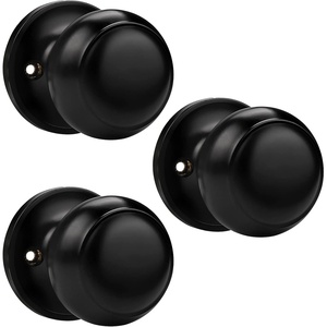 image:imageProbrico Black Half Dummy Door Knobs Round NonTurning Inactive Door Knobs Handles for Closet French Door4 Pack3 Pack
