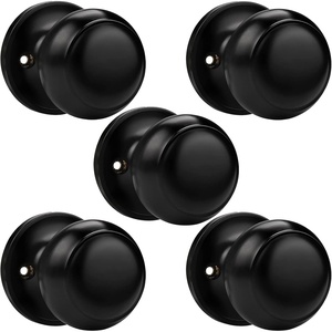 image:imageProbrico Black Half Dummy Door Knobs Round NonTurning Inactive Door Knobs Handles for Closet French Door4 Pack5 Pack