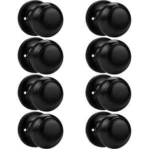 image:imageProbrico Black Half Dummy Door Knobs Round NonTurning Inactive Door Knobs Handles for Closet French Door4 Pack8 Pack