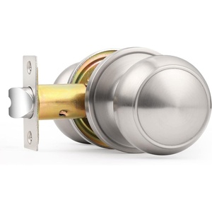 image:imageProbrico Brushed Nickel Passage Door Knobs Round Handles for Hall or Closet Knobs Keyless Hardware 5 PackBrushed Nickel