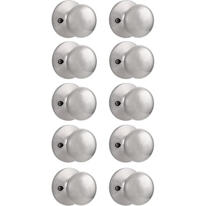 image:imageProbrico Dummy Door KnobsStain Nickel Finish Single Side Flat Ball Style NonTurning Closet French Door Handles 6 Pack10