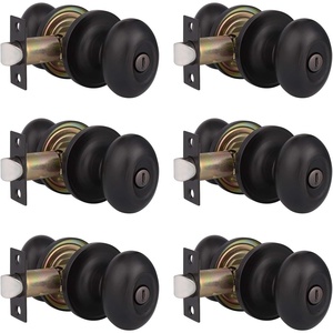 image:imageProbrico Egg Style Bedroom and Bathroom Privacy Door Knobs Oval Oil Rubbed Bronze Keyless Door Lock6 Pack