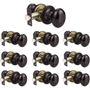 image:imageProbrico Egg Style Hall and Closet Passage Door Knobs Oil Rubbed Bronze Oval Door Lock10 Pack